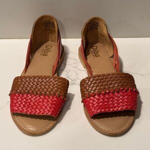 Diba Red and Brown Woven Sandals